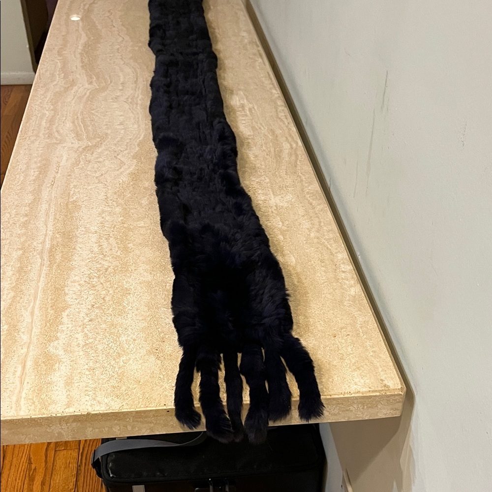 Rizal Midnight Blue real Fur Scarf